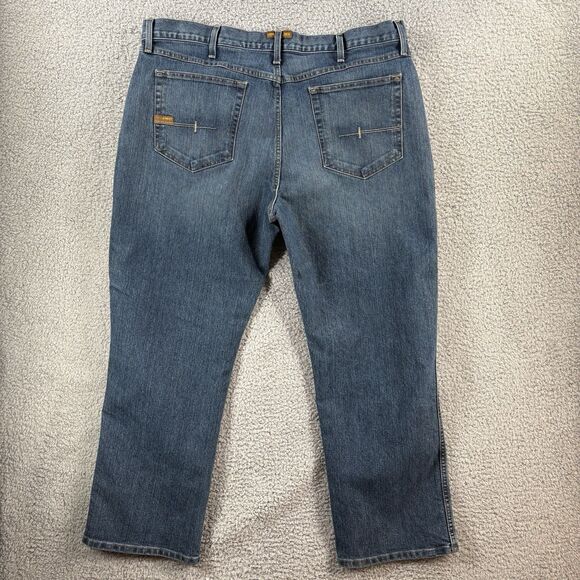 Ariat Jeans Mens 40x30 Blue M4 Low Rise Boot Whiskered Western Rodeo Ranchwear - Picture 4 of 4